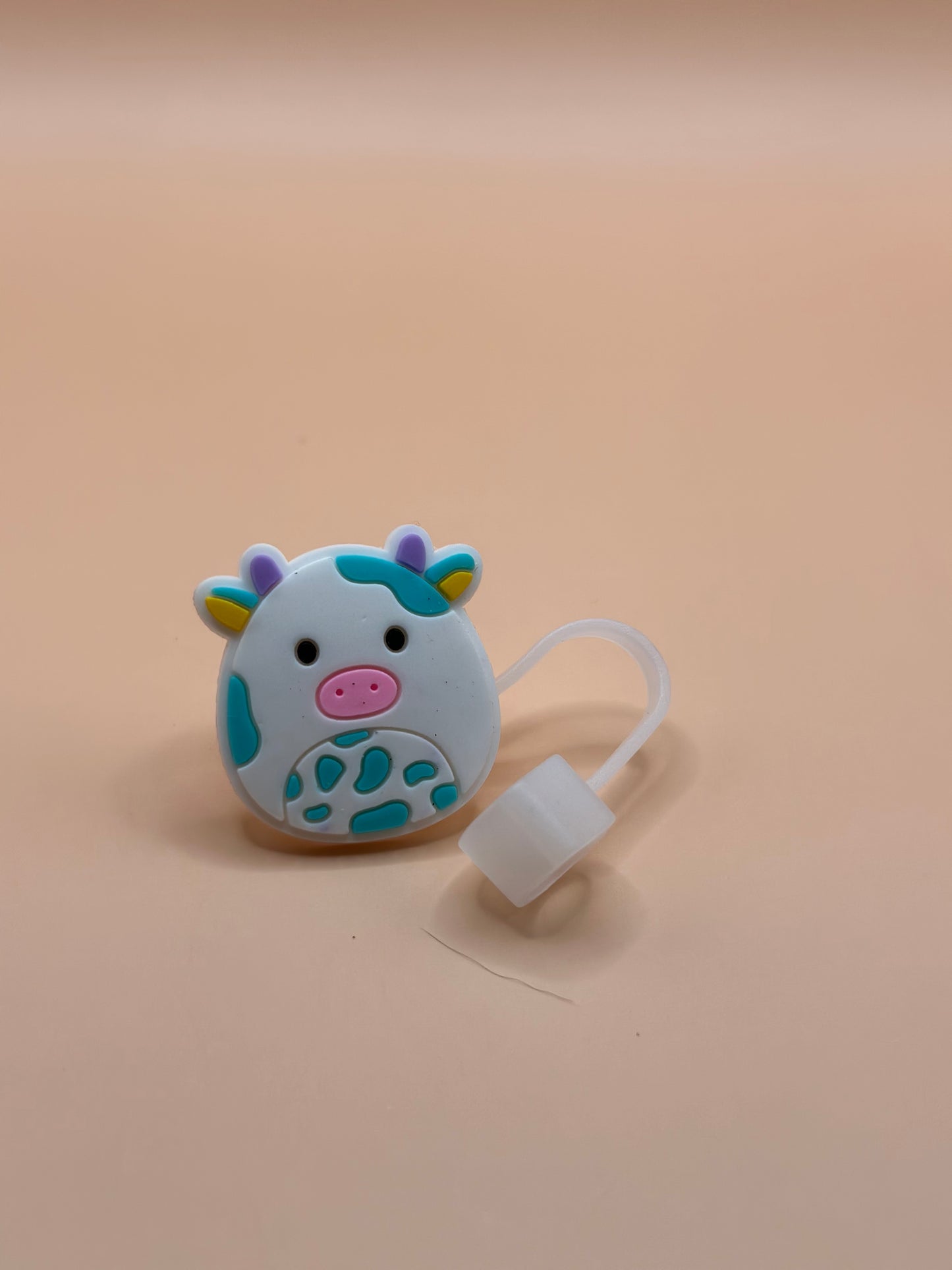 Squishmallow Cow Straw Topper