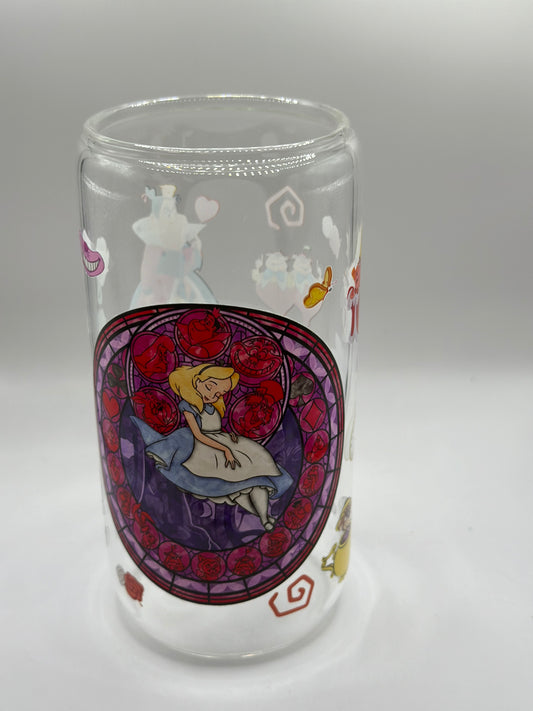 Alice N Wonderland Glass Cup