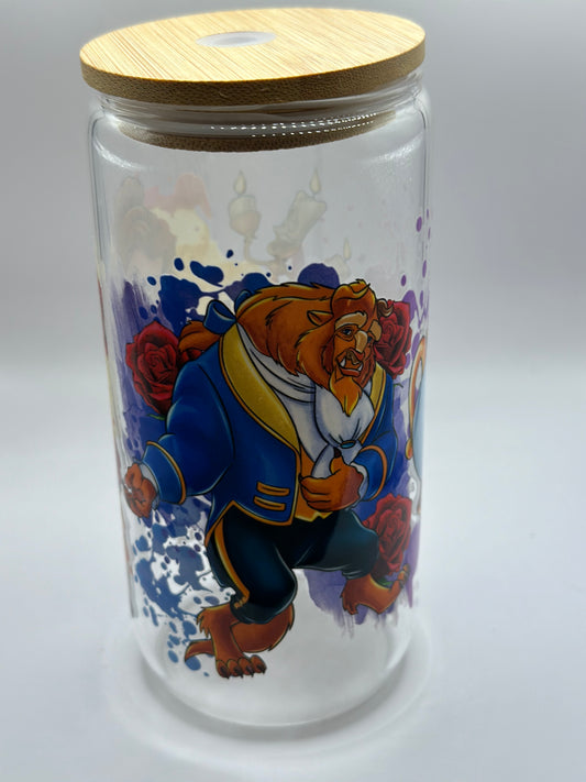 Beauty and the Beast Glass Cup