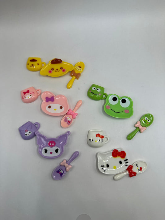 Sanrio dish set charms