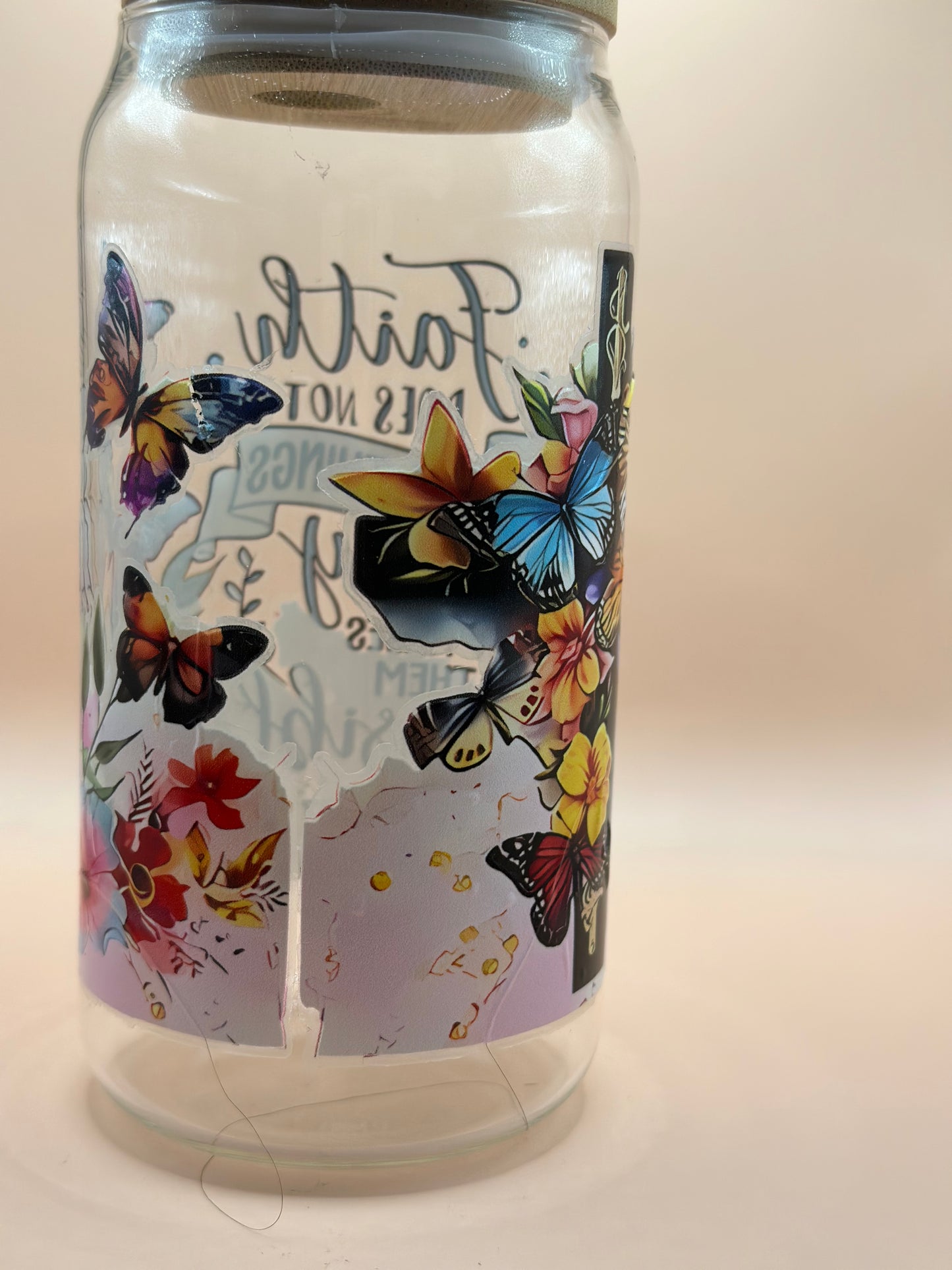 Faith Butterfly Glass Cup