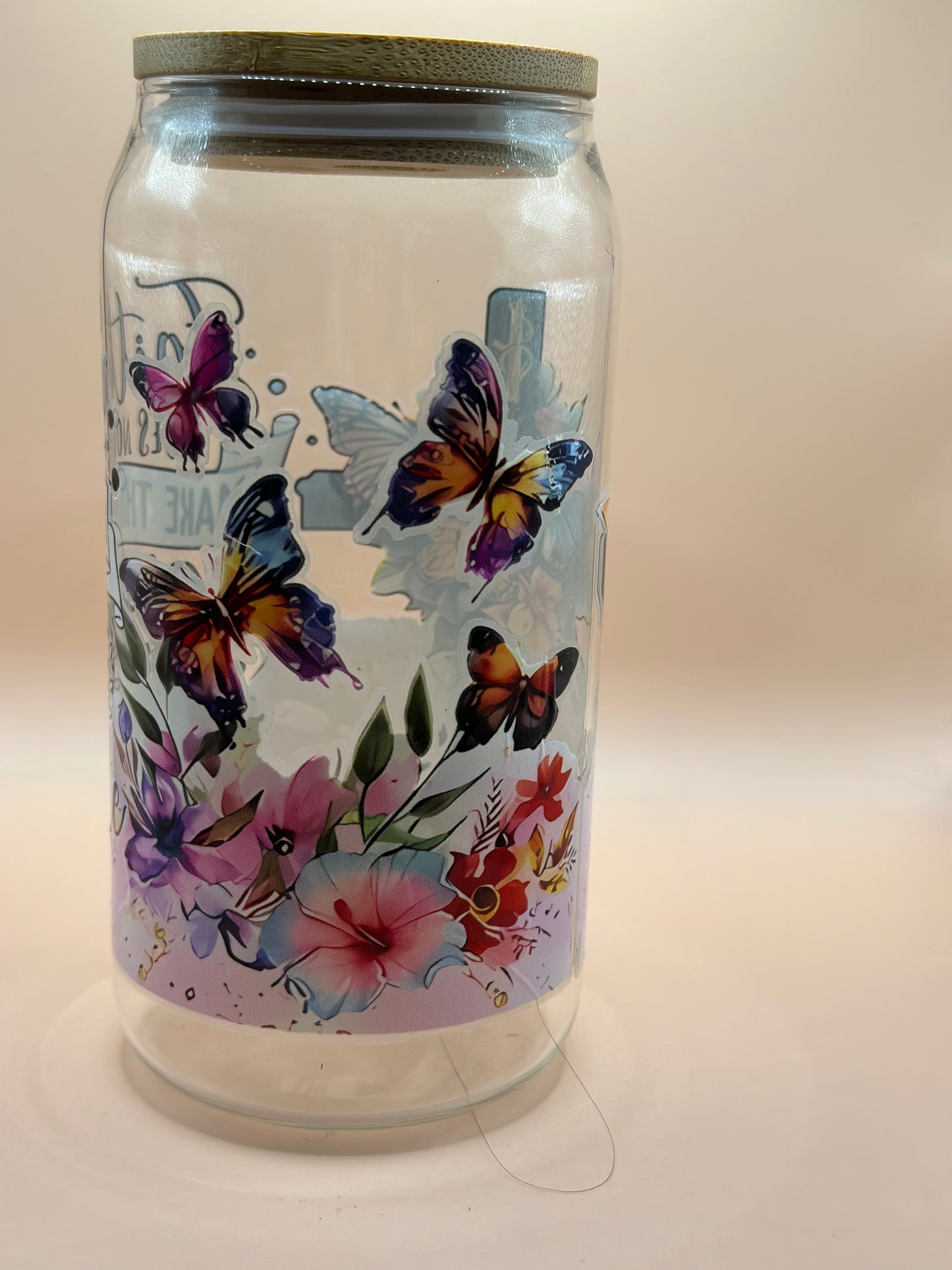 Faith Butterfly Glass Cup