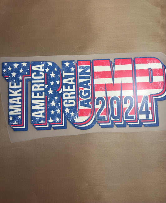 Trump 2024, letters flag